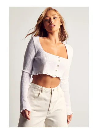 Lettuce Hem Knitted Cardigan 