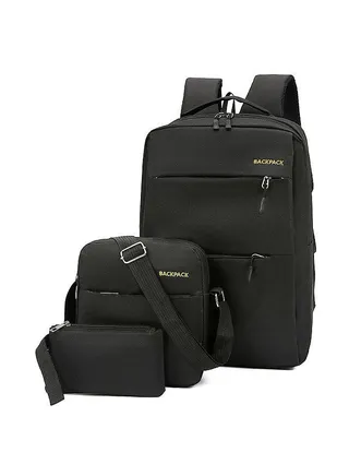 Backpack Combo Set Laptop Backpack Water Resistant Business Travel Bag with USB Charging Port 