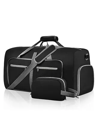 Duffel Bag with Shoe Compartment and Adjustable Straps, Foldable Travel Duffel Bag for Men Women, Waterproof Duffel Bag for Travel Gym - 85L Large 