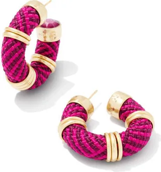 Maya Gold Hoop Earrings in Orchid Mix