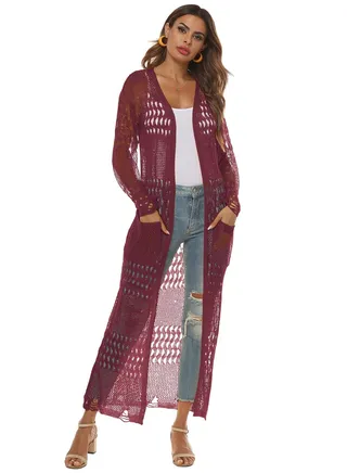 Crochet Cardigan Oversized Long Sleeve Tassel New Women Knitted Cardigan Long Cardigan Ladies 