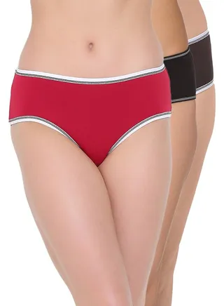 Clovia Pack Of 3 Cotton Mid Waist Hipster Panty 