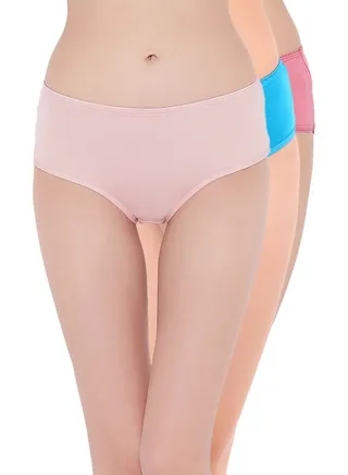 Clovia Pack Of 3 Cotton Mid Waist Hipster Panty 