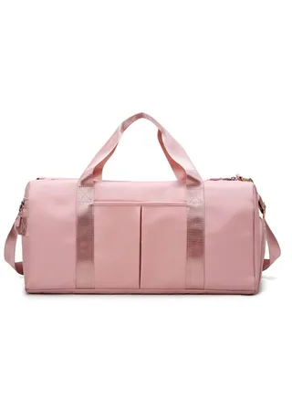 Fitness bag/sports bag waterproof suitcase with shoe and wet clothing compartment, Pink 