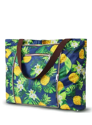 Beach Bags for Women, Women canvas Tote Bag, Canvas Bag with Zipper for Beach Travel Pool Shopping 
