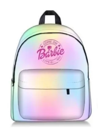 2023 Barbie Applique Detail Backpack with Zip Closure and Adjustable Straps 