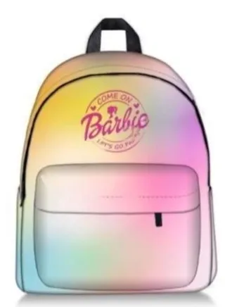 2023 Barbie Applique Detail Backpack with Zip Closure and Adjustable Straps 