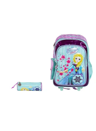 Snow Queen School Backpack With Trolley And Pencil Case 
