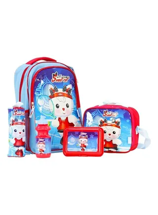 5-in-1 Trolly School Backpack Sweet Cat 