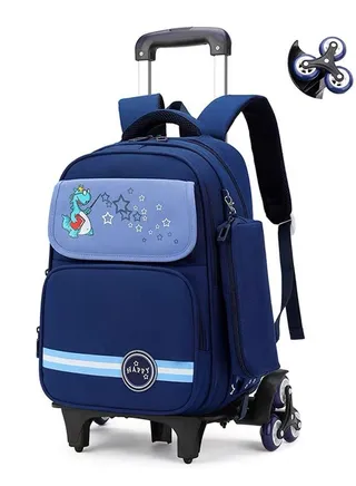 Boys Rolling Backpacks Durable Students Wheeled Backpack Large Capacity School Bag with wheels Kids Travel Trolley BookBag School Luggage Bag for Boys Girls 