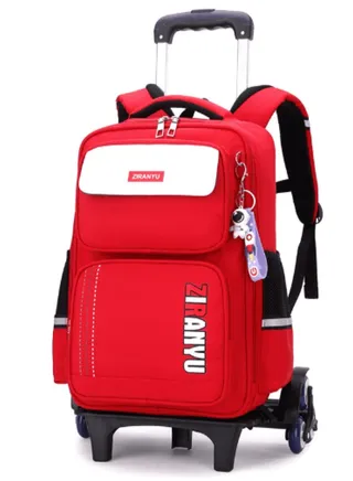 Rolling Backpacks Durable Students Wheeled Backpack Large Capacity School Bag with wheels Kids Travel Trolley BookBag School Luggage Bag for Boys Girls 