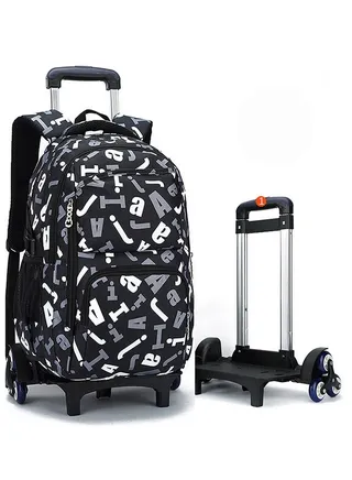Rolling Backpack Travel Trolly BookBag School Wheeled Backpack for Boys Girls Kids Luggage School Bag with Wheels Trolley Backpack 
