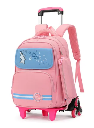Rolling Backpack Travel Trolly BookBag School Wheeled Backpack for Boys Girls Kids Luggage School Bag with Wheels Trolley Backpack 
