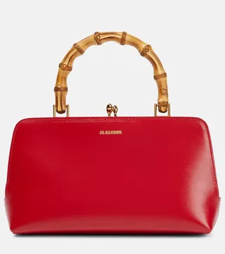 Mini leather tote bag