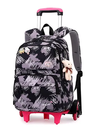 Rolling Backpack Travel Trolly BookBag School Wheeled Backpack for Boys Girls Kids Luggage School Bag with Wheels Trolley Backpack 