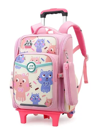 Rolling Backpack Travel Trolly BookBag School Wheeled Backpack for Boys Girls Kids Luggage School Bag with Wheels Trolley Backpack 