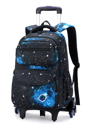 Rolling Backpack Travel Trolly BookBag School Wheeled Backpack for Boys Girls Kids Luggage School Bag with Wheels Trolley Backpack 