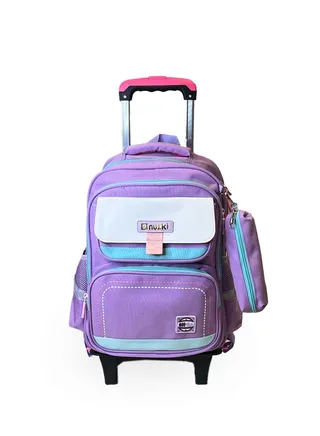 NUZKI Trolley School Bag 2 in 1 Wheeled Backpack, Removable Trolley, Easy Transition from Backpack to Rolling Luggage - Ideal Kids Bookbag for School and Travel 
