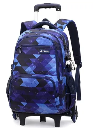Rolling Student Backpack Travel Trolley Book Bag School Wheeled Backpack for Boys Girls Kids Luggage Case with Wheels Trolley Backpack 