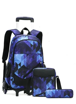 Boys Backpacks Kids' Luggage Wheeled Bags Kids Trolley School Bags Rolling Suitcase Durable Bookbag for Boys Girls Students 