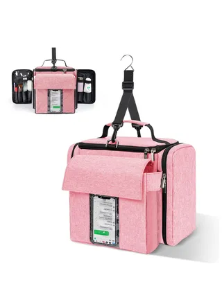 Shower Caddy Tote Bag, Portable Shower Caddy for College Dorm Travel, Separate Compartment, Large Capacity, Quick Dry Mesh Base, Hanging Toiletry Bathroom College Travel Vacation Essentials  (Pink) 