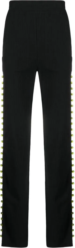 Button-Detailing Straight-Leg Trousers