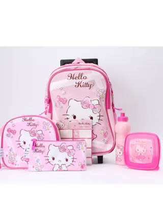 Hello Kitty Trolley Backpack Set of 6 Pieces 