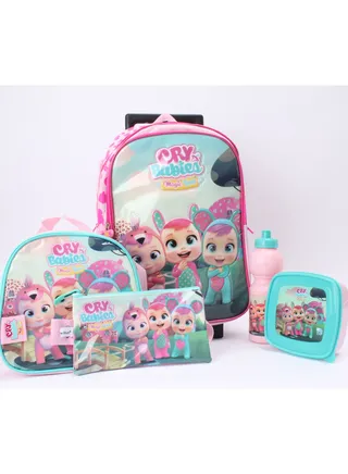 cry babies Trolley Backpack Set of 6 Pieces 