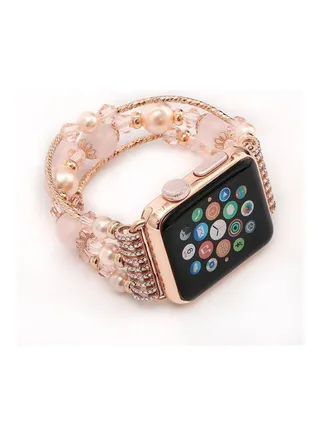 Women's Compatible With Apple Watch Pearl Beads Bracelet Replacement 