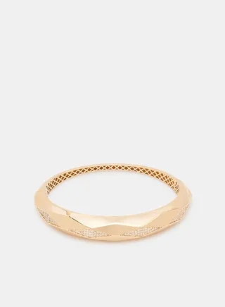 18Kt Rose Gold Bangles Studded with Natural Diamonds 