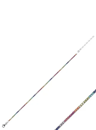 925 Silver 1.75mm Colorful Square CZ Tennis Anklet 26cm-High-Quality Jewelry in UAE Dubai 100% Precious Metal Gift for Women-EMNON115AN-ANK105860 