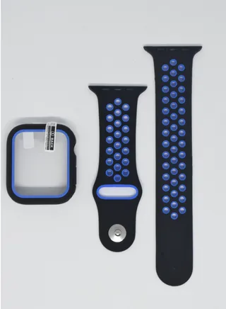 Silicone Replacement Watch Band With Protective Cover For Apple Series 6/5/4/3 Size 42/44mm 