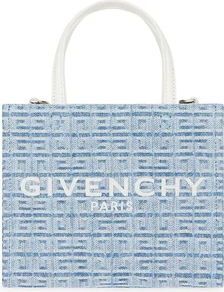 Mini G Tote Shopping Bag In 4G Washed Denim