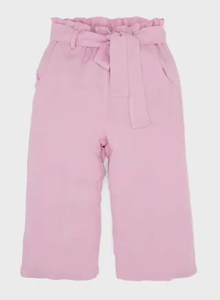 Baby Girl Regular Fit Straight Leg Viscose Trousers 