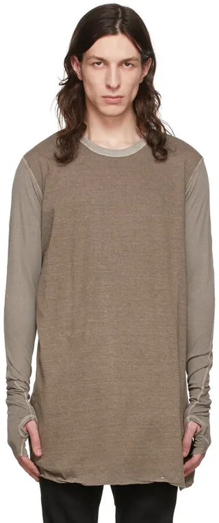 Boris Bidjan Saberi Grey Cotton T-Shirt