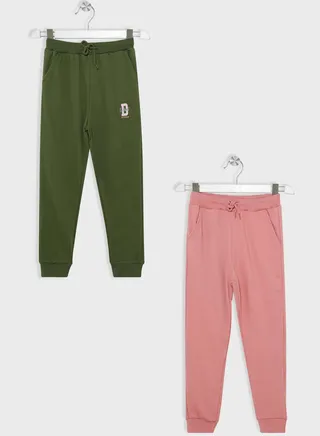 Girls Pack Of 2 Printed Jogger Set 