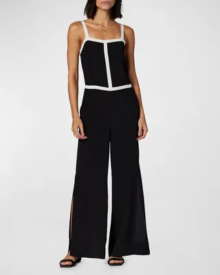 Anae Sleeveless Wide-Leg Side-Slit Jumpsuit