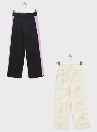 Girls Pack Of 2 Printed Pants Set 