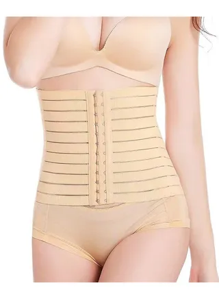 Women's Shapewear Waist Trainer Tummy Control/Tummy Tucker Post Pregnancy Recovery Belt, Free Size, Beige 