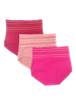 Women's Cotton High Waist Tummy Control/ Shaper/Tummy Tucker Panty Maroon/Peach/Pink 
