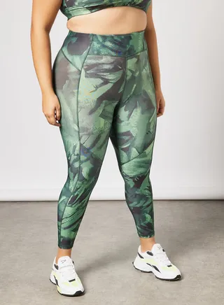 Plus Size Training Leggings Green 