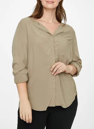 Solid Blouse Khaki 