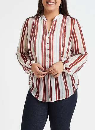 Striped Sheer Top Multicolour 