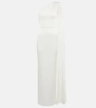 Marnel satin-crepe gown