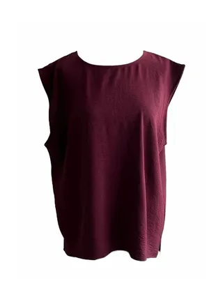 Basic Plain Round Neck Top ( Maroon ) 