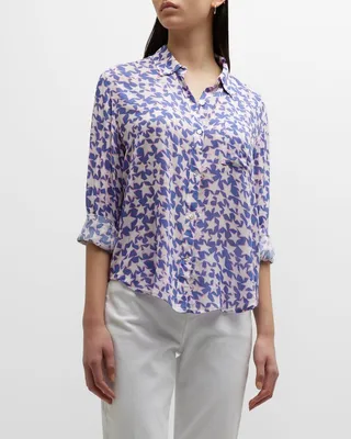 Star-Print Josephine Blouse