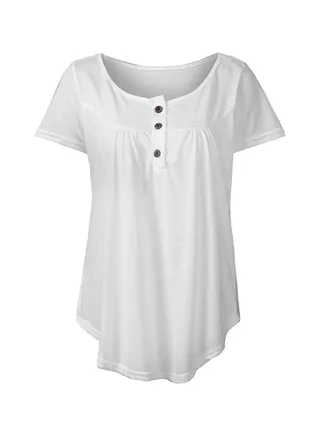 Solid Pleated Blouse White 