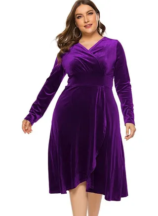 Crossover Midi Dress Purple 