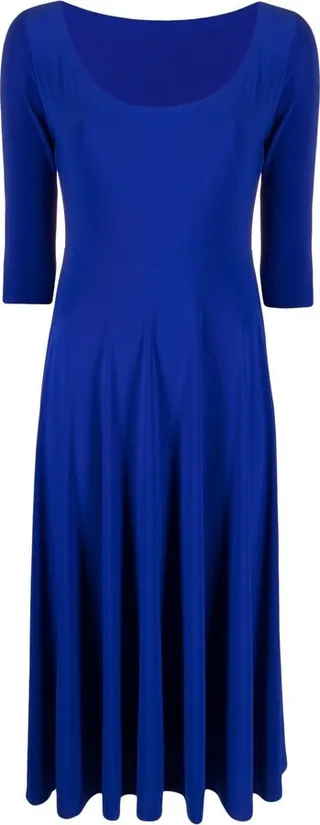 Pleated Scoop Neck Midi Dress