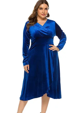 Crossover Detailed Dress Blue 